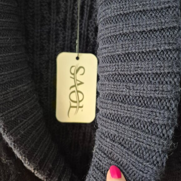 NWT SAOL Ireland Merino Wool Navy Shawl Collar Irish Aran Cardigan Sweater XXL - Picture 4 of 12